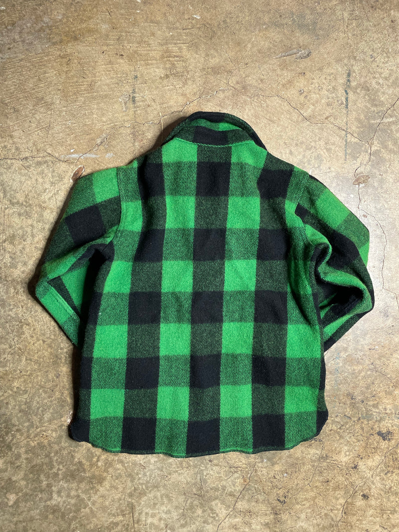 70’s Eddie Bauer Green Buffalo Check Wool Flannel - M