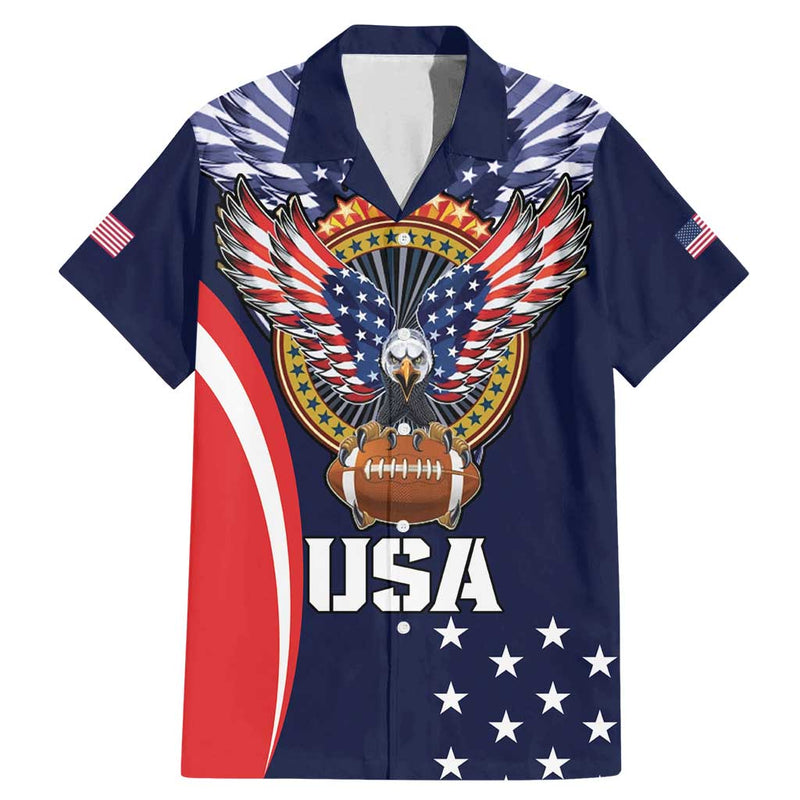 Custom USA Rugby Family Matching Mermaid Dress and Hawaiian Shirt American Eagle With USA Flags LT18