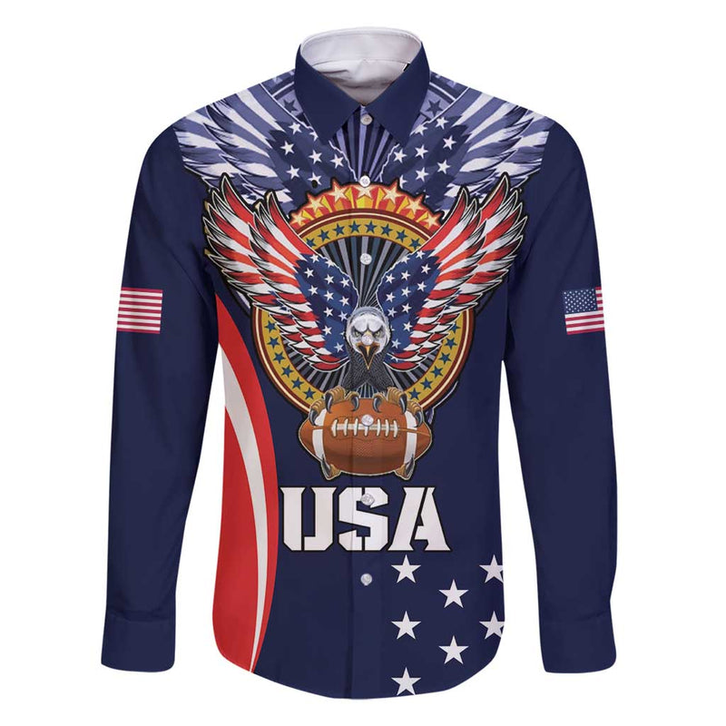 Custom USA Rugby Family Matching Mermaid Dress and Hawaiian Shirt American Eagle With USA Flags LT18