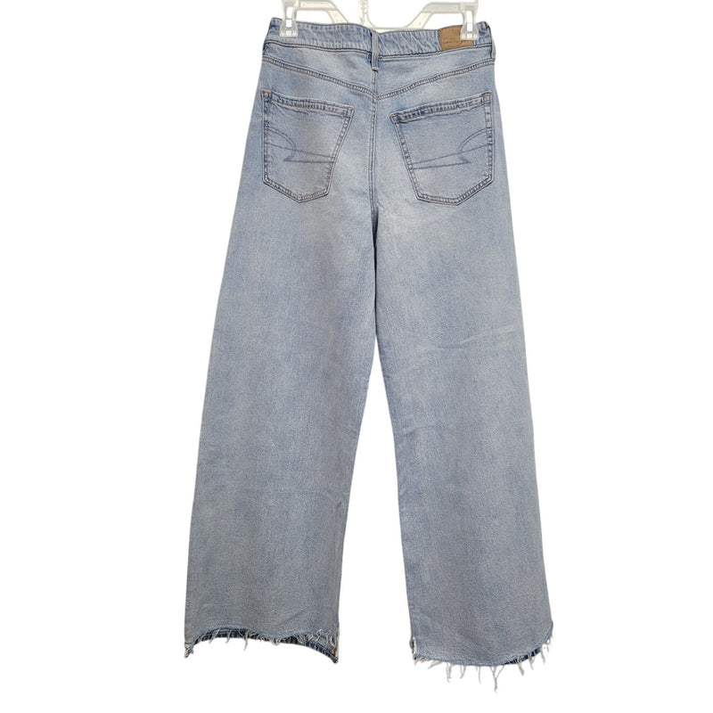 New American Eagle Size 0 Reg Strigid Super High Rise Ultra Wide Leg Denim Jeans