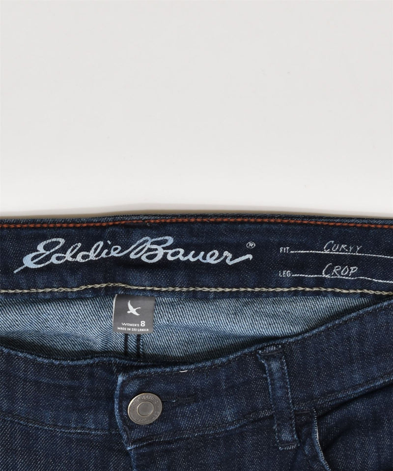 EDDIE BAUER Womens Crop Curvy Capri Jeans US 8 Medium W31 L23 Navy Blue