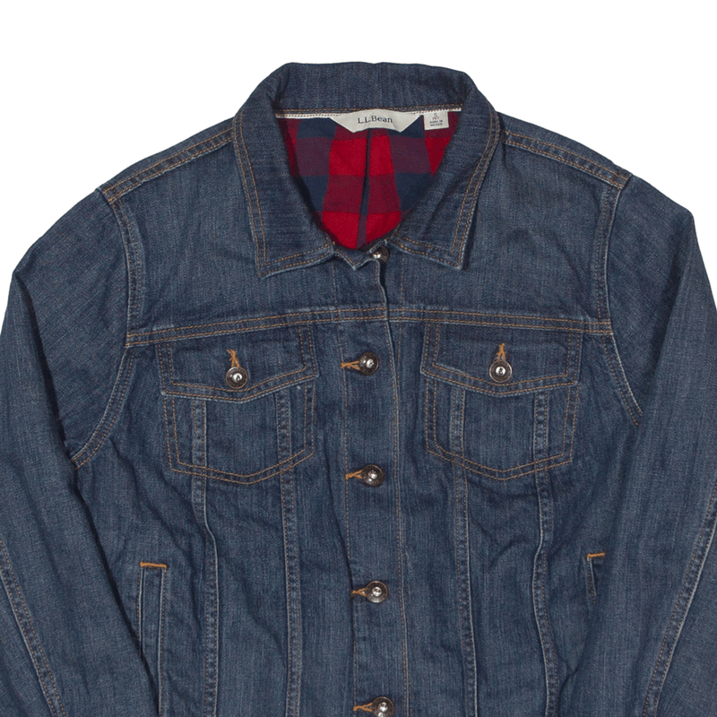 LL BEAN Blanket Lined Denim Jacket Blue 90s Womens S