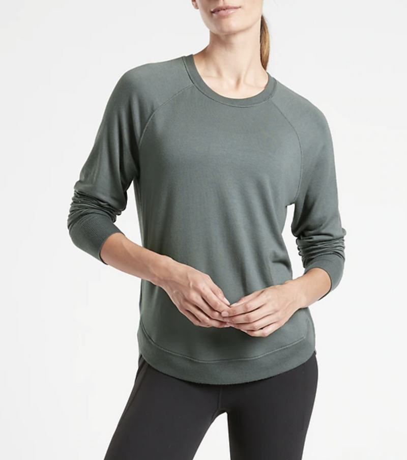 Athleta Beyond Soft Bali Green Mindset Sweatshirt Top