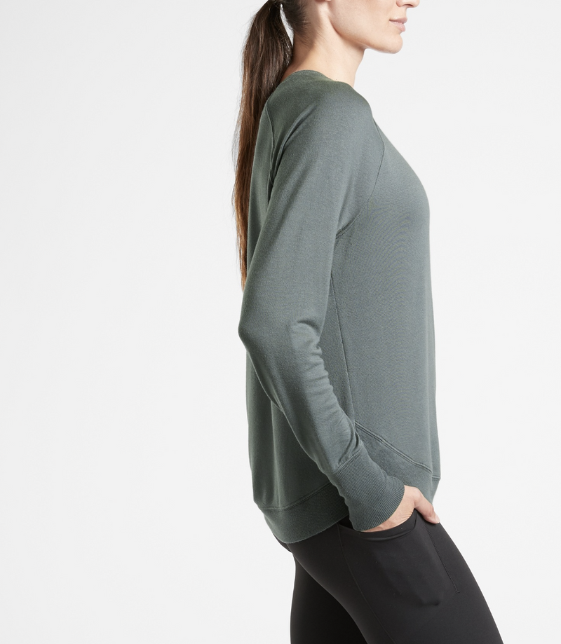 Athleta Beyond Soft Bali Green Mindset Sweatshirt Top