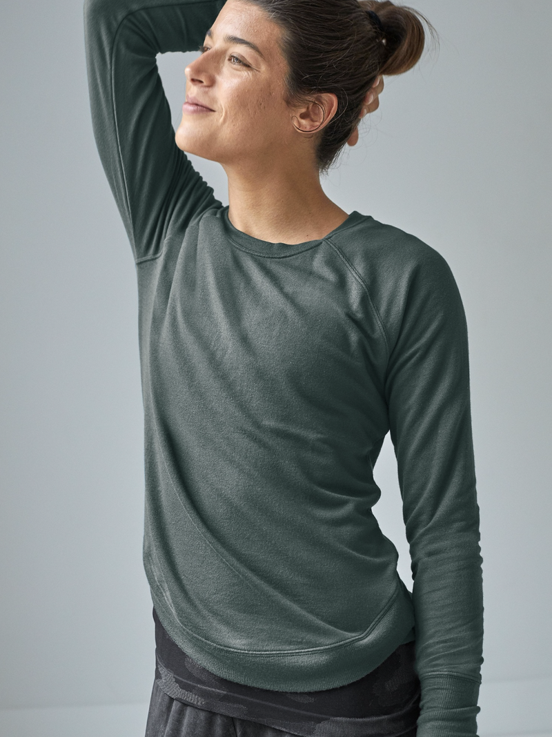 Athleta Beyond Soft Bali Green Mindset Sweatshirt Top