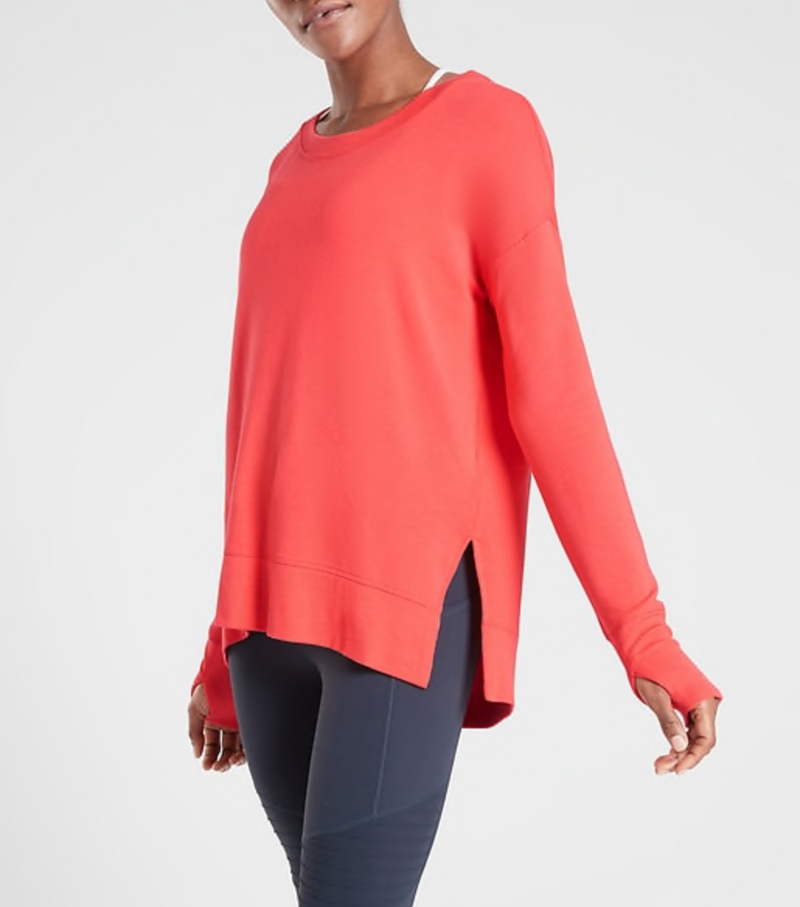 Athleta Coral Soft Coaster Luxe Sweatshirt