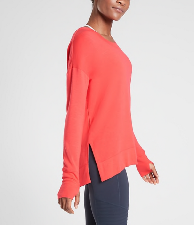 Athleta Coral Soft Coaster Luxe Sweatshirt