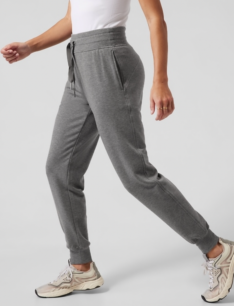 Athleta Heather Grey Drawstring Waistband Balance Jogger