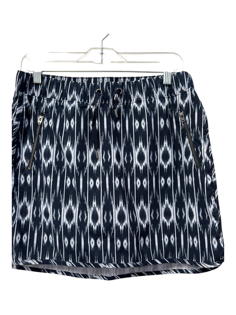 Athleta Size M Navy & White Print Abstract Drawstring Skort Athleisure Skirt