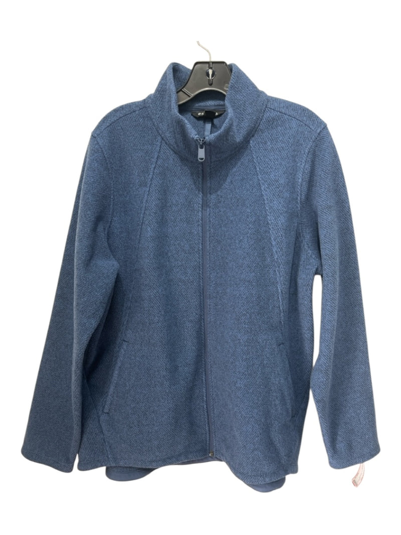 Athleta Size 1X Blue Polyester Zip Up Heathered Pockets Jacket