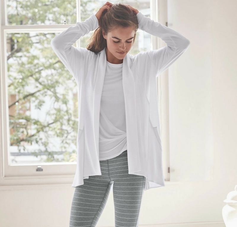 Athleta White Nirvana Pranayama Wrap Cardigan