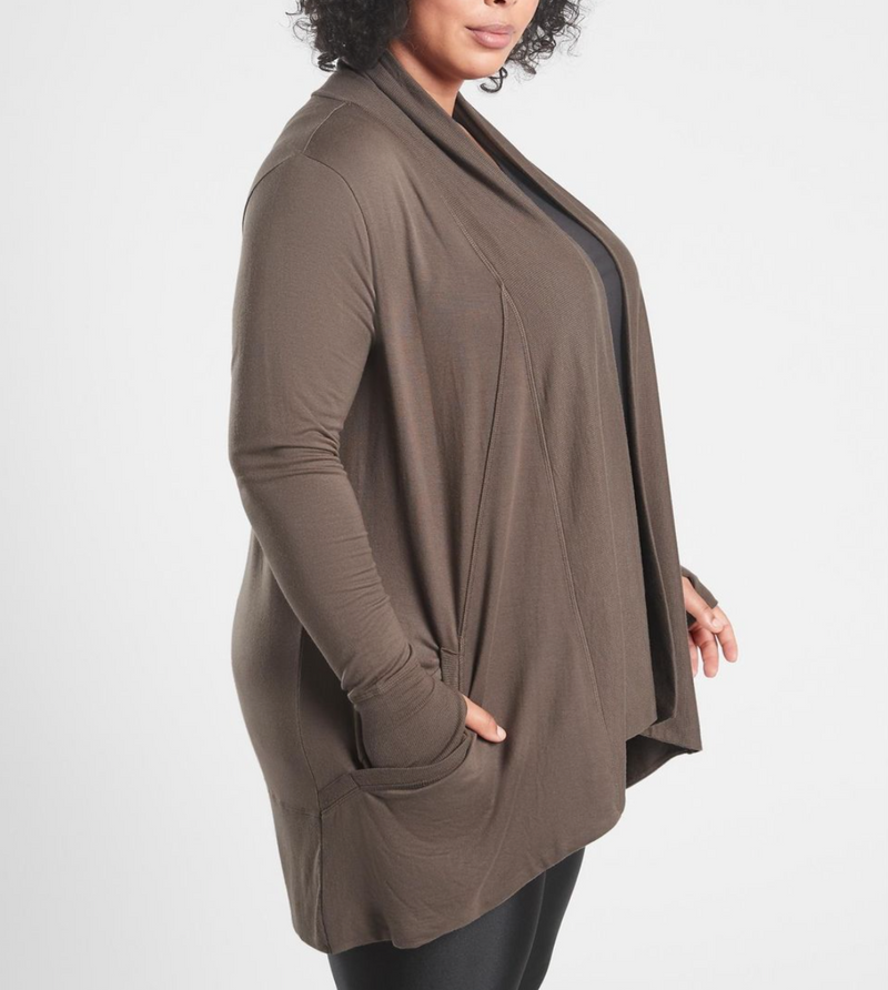Athleta Brown Nirvana Pranayama Wrap Cardigan