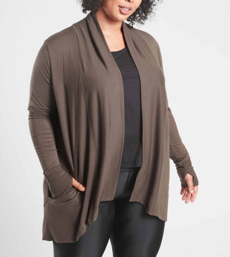 Athleta Brown Nirvana Pranayama Wrap Cardigan