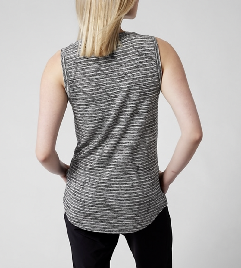 Athleta Black White Striped Sleeveless Breezy Top Tank