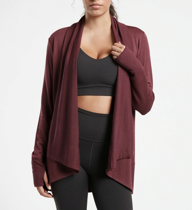 Athleta Decadent Chocolate Nirvana Pranayama Wrap Cardigan