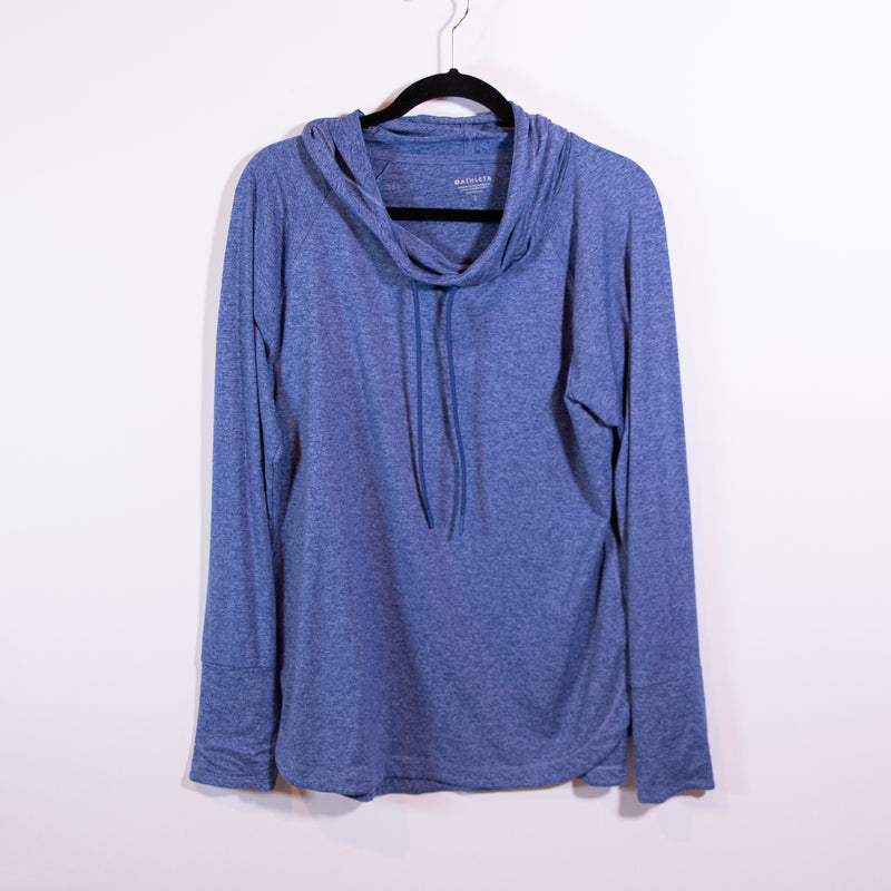 Athleta Women's Uptempo Hoodie Pullover Athletic Work Out Sweatshirt Blue Large