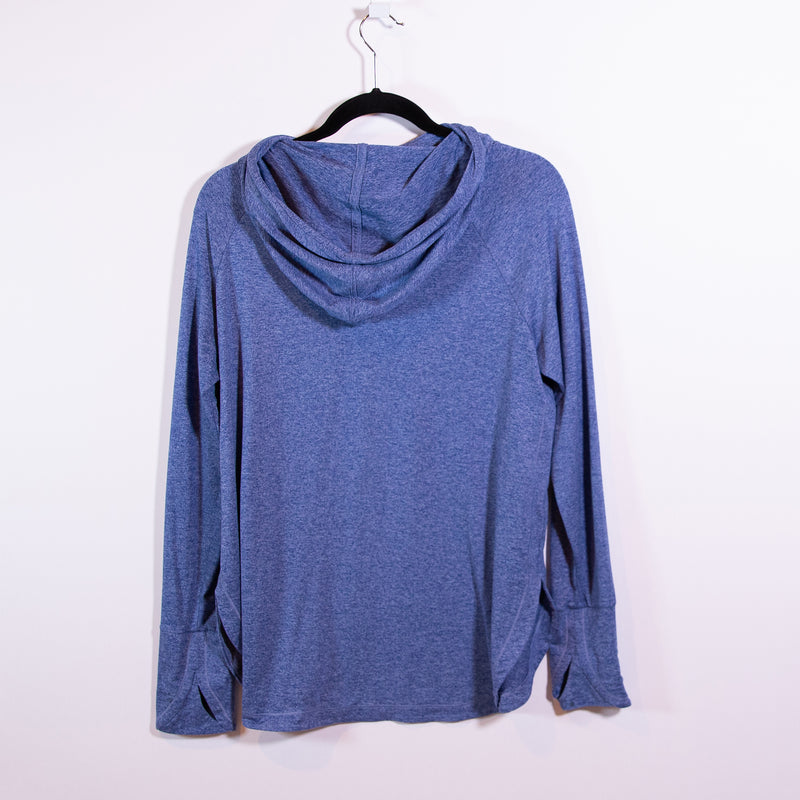 Athleta Women's Uptempo Hoodie Pullover Athletic Work Out Sweatshirt Blue Large