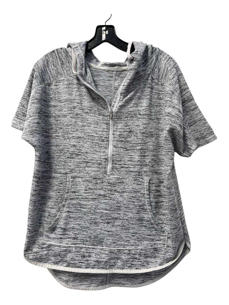 Athleta Size S Gray Mix Polyester Blend Heathered Hood Half Zip Top