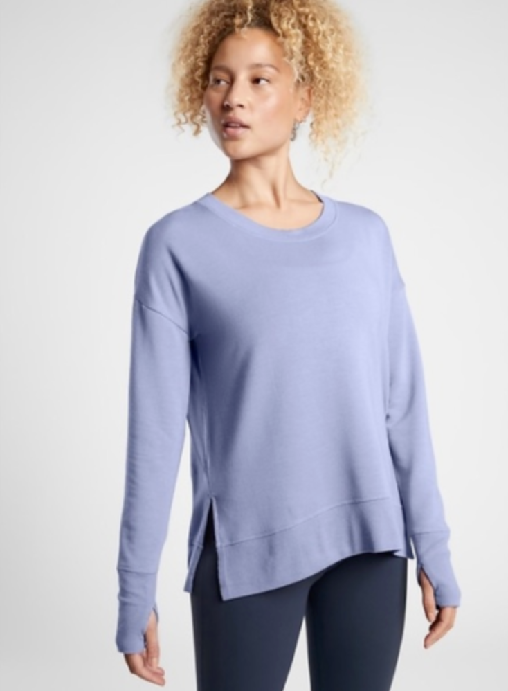 Athleta Serendipity Blue Soft Coaster Luxe Sweatshirt