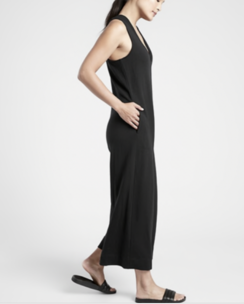 Athleta Black Wide Leg Pants Serenity Romper Jumpsuit