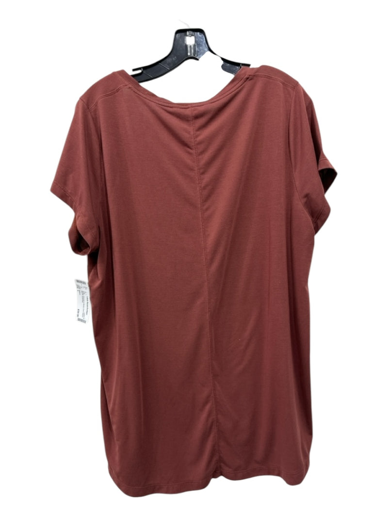 Athleta Size L Brown Polyester & Modal Short Sleeve Athletic Top
