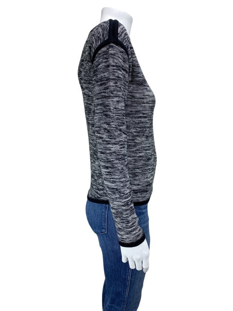 Athleta, Women's Retreat Space-Dye Sweater, Black/White, Size XS