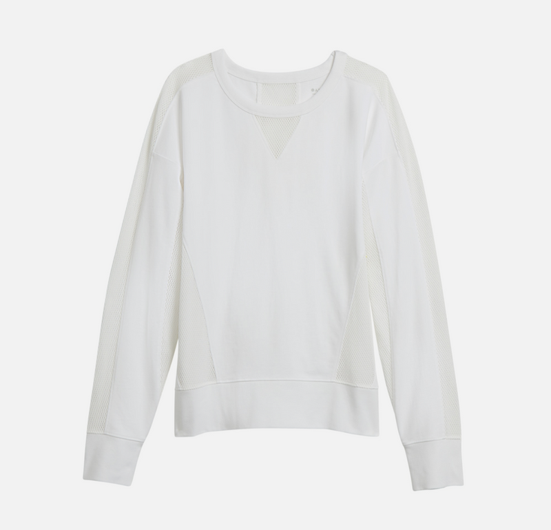 Athleta White Long Sleeve Cruise Sweatshirt