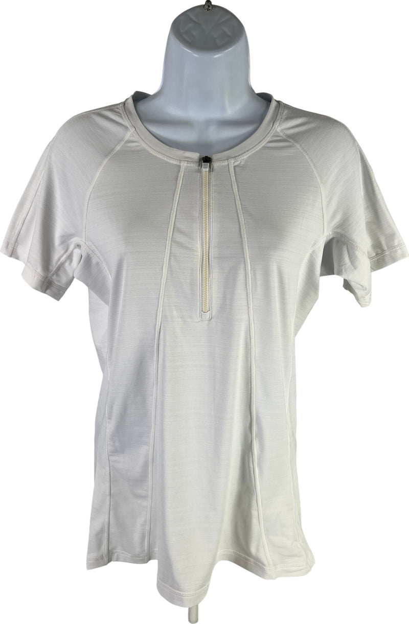 Athleta Women’s White Pacifica UP Short Sleeve Shirt - M