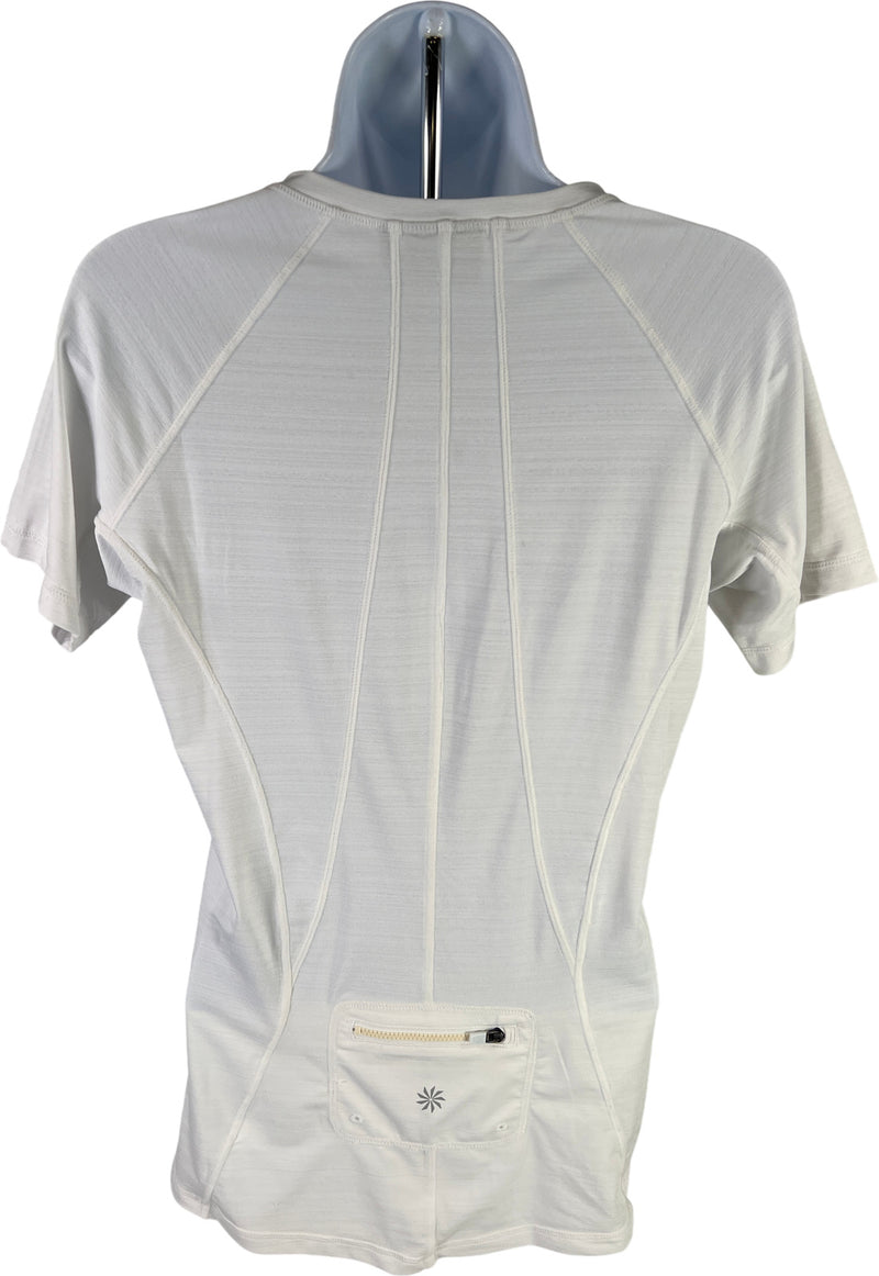 Athleta Women’s White Pacifica UP Short Sleeve Shirt - M