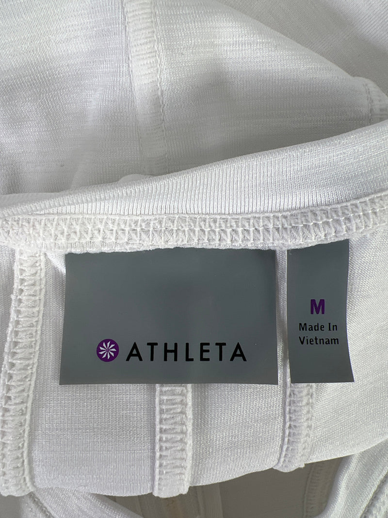 Athleta Women’s White Pacifica UP Short Sleeve Shirt - M