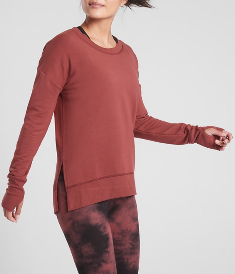 Athleta Maple Red Soft Coaster Luxe Sweatshirt