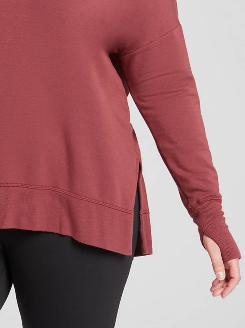 Athleta Maple Red Soft Coaster Luxe Sweatshirt