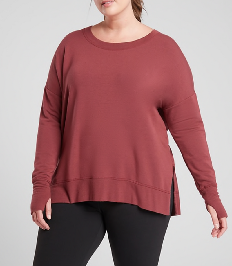 Athleta Maple Red Soft Coaster Luxe Sweatshirt