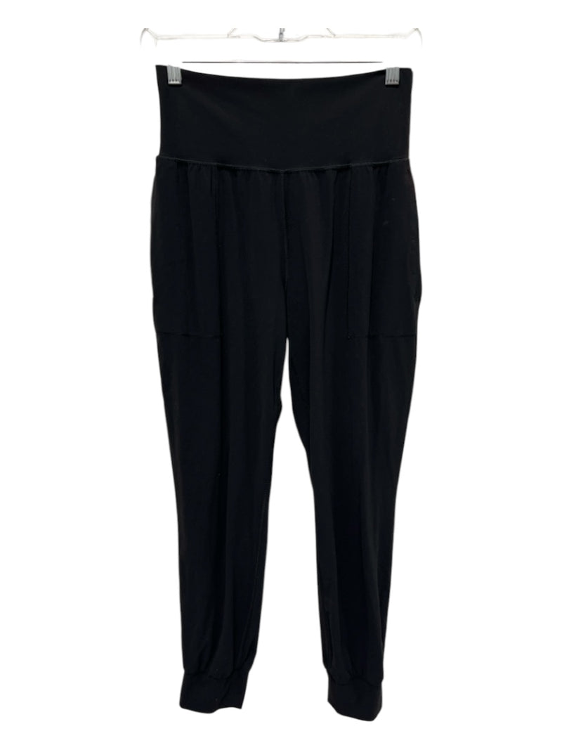 Athleta Size S/P Black Nylon Blend Wide Waist Band Pockets Jogger Pants