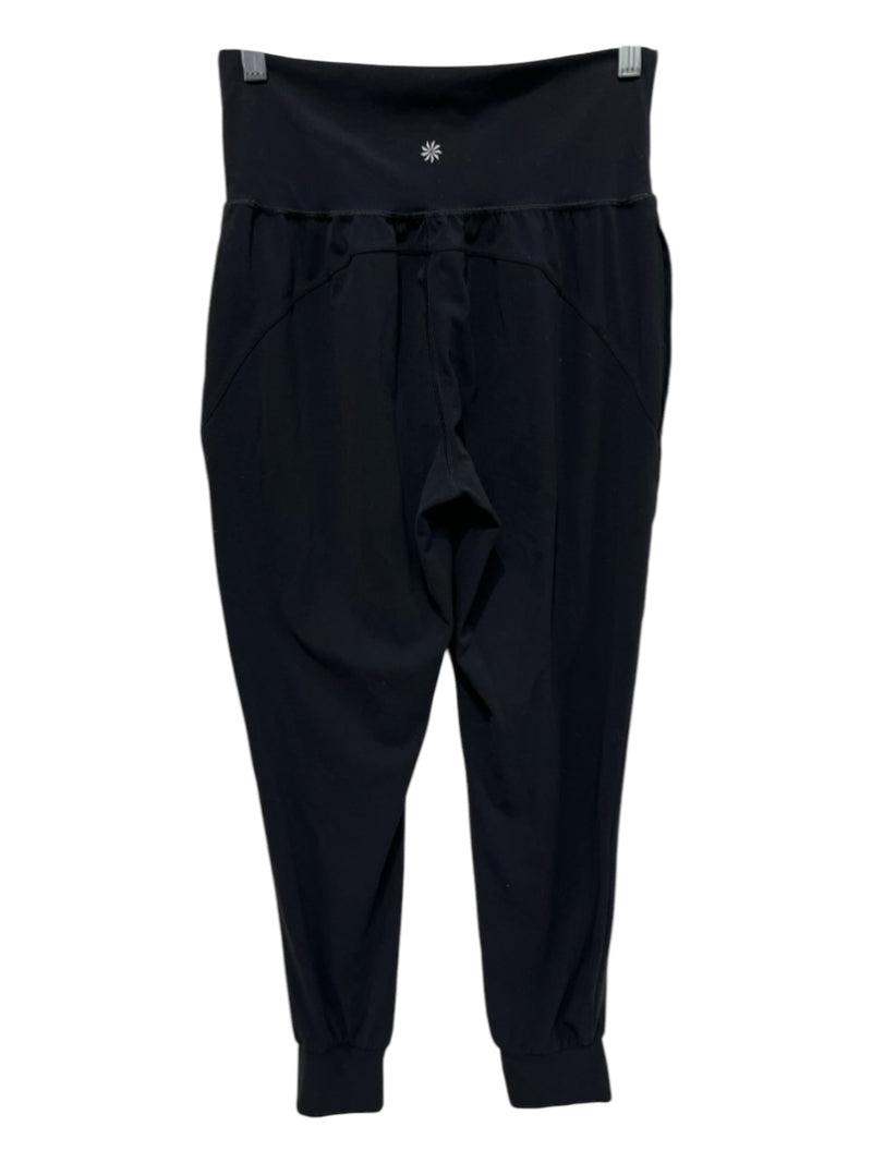 Athleta Size S/P Black Nylon Blend Wide Waist Band Pockets Jogger Pants