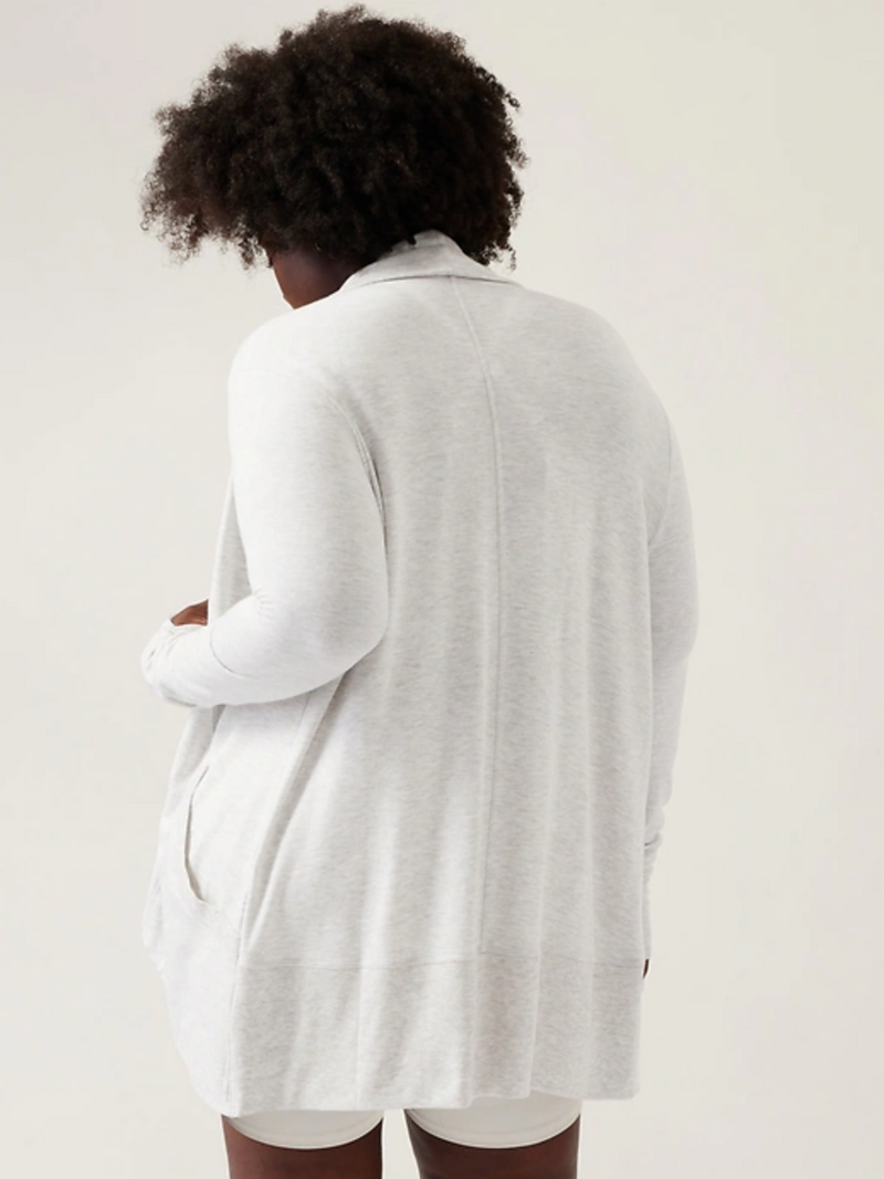 Athleta Light Heather Grey Nirvana Pranayama Wrap Cardigan