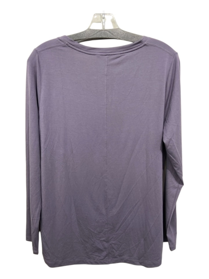 Athleta Size M Dusky Purple Polyester Scoop Neck Long Sleeve Top