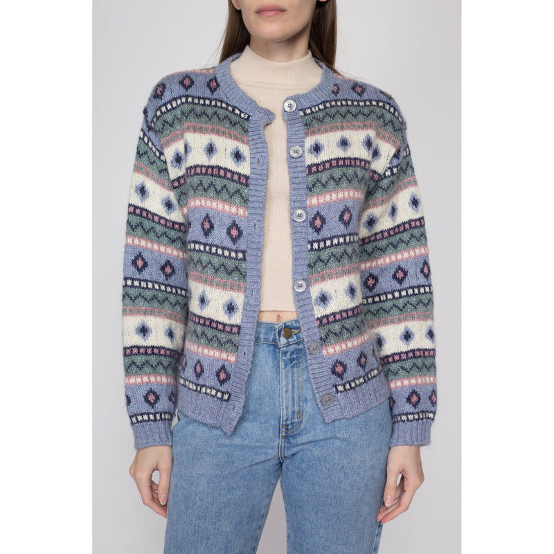 Medium 90s LL Bean Pastel Fair Isle Cardigan