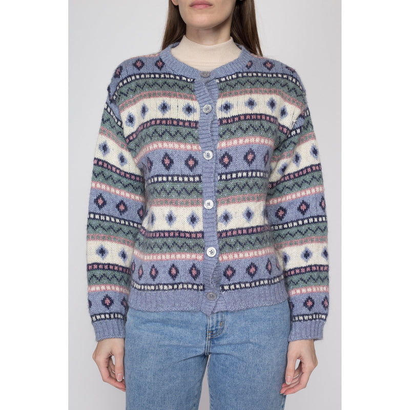 Medium 90s LL Bean Pastel Fair Isle Cardigan