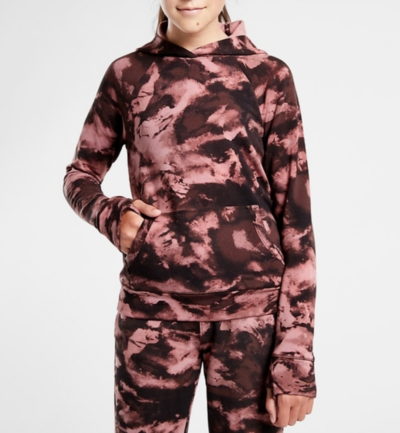 Athleta Girl Marine Black Pink In Your Element 2.0 Hoodie Sweatshirt