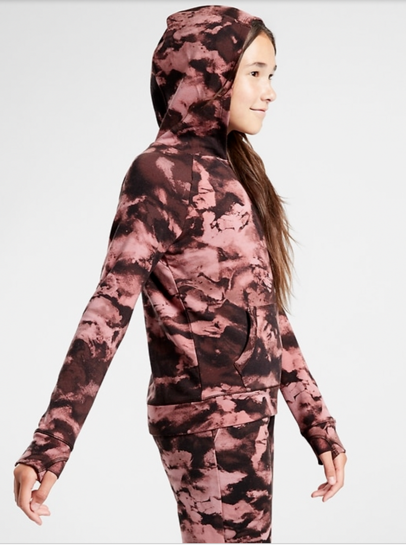 Athleta Girl Marine Black Pink In Your Element 2.0 Hoodie Sweatshirt