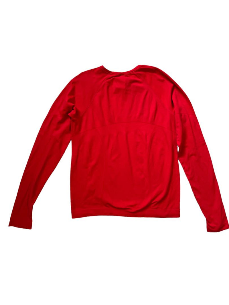 Athleta Girl Power Up Seamless Long Sleeve Shirt - Berry Red /Size Youth Medium