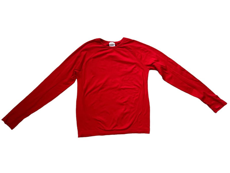 Athleta Girl Power Up Seamless Long Sleeve Shirt - Berry Red /Size Youth Medium