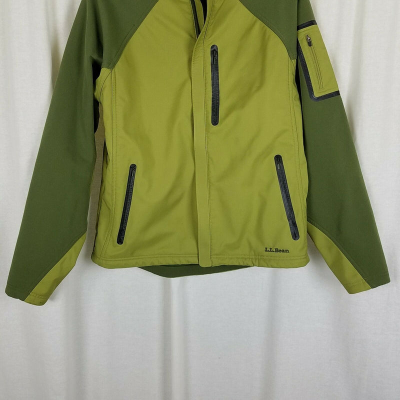 LL Bean Fleece Lined Softshell Windbreaker Jacket Mens M Full Zip Up Vented Arms