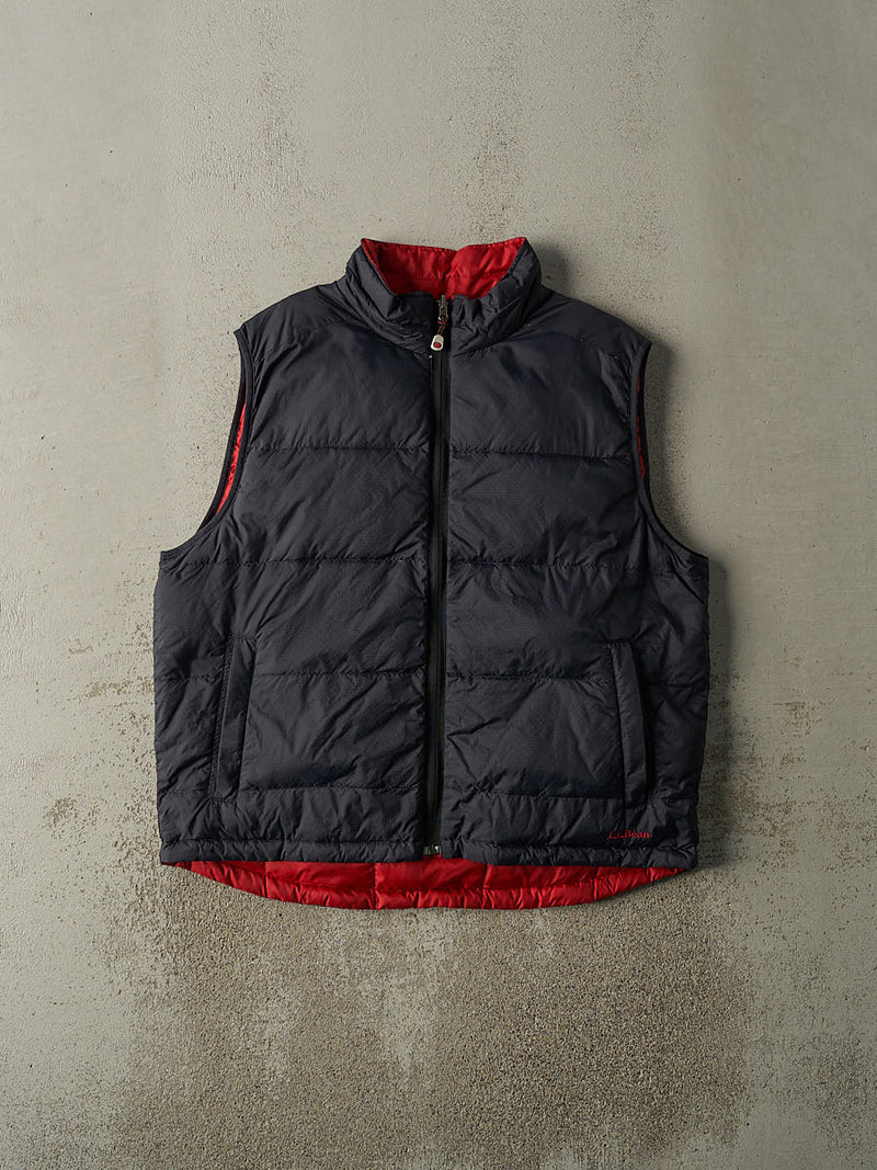 Vintage 90s Navy Blue & Red LL Bean Reversible Puffer Vest (L/XL)