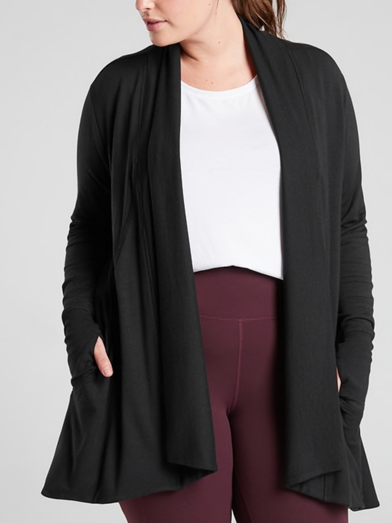 Athleta Black Nirvana Pranayama Wrap Cardigan