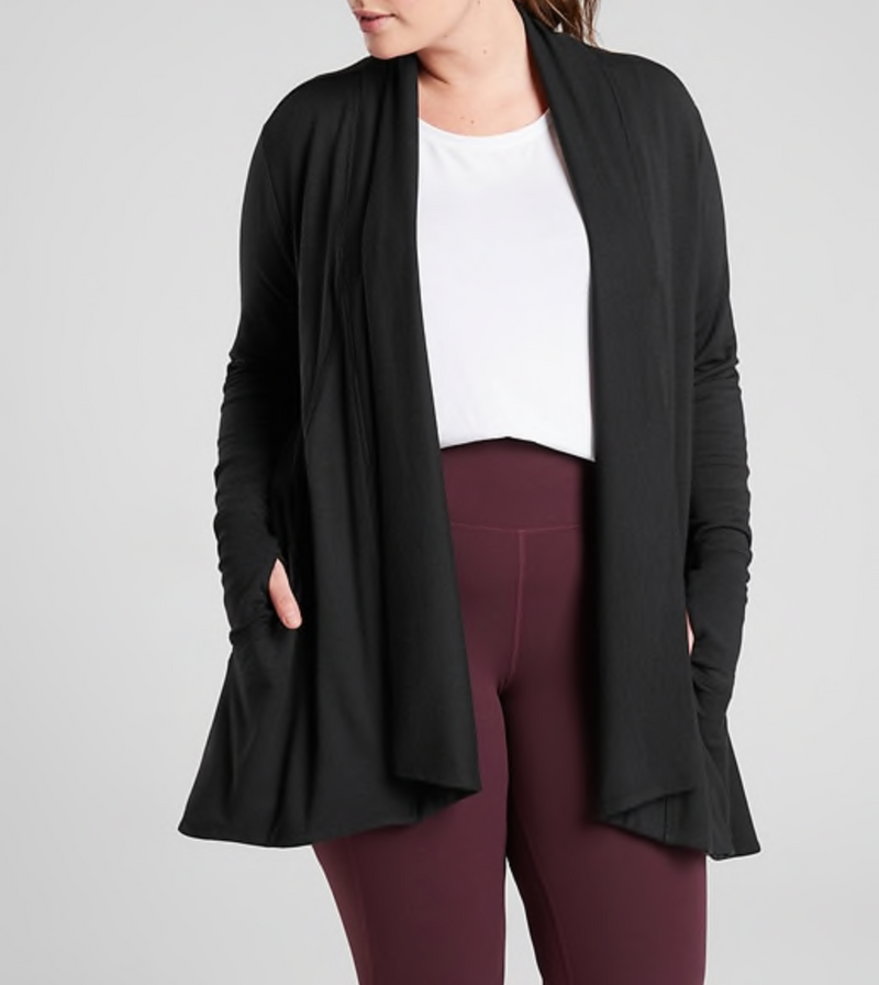 Athleta Black Nirvana Pranayama Wrap Cardigan