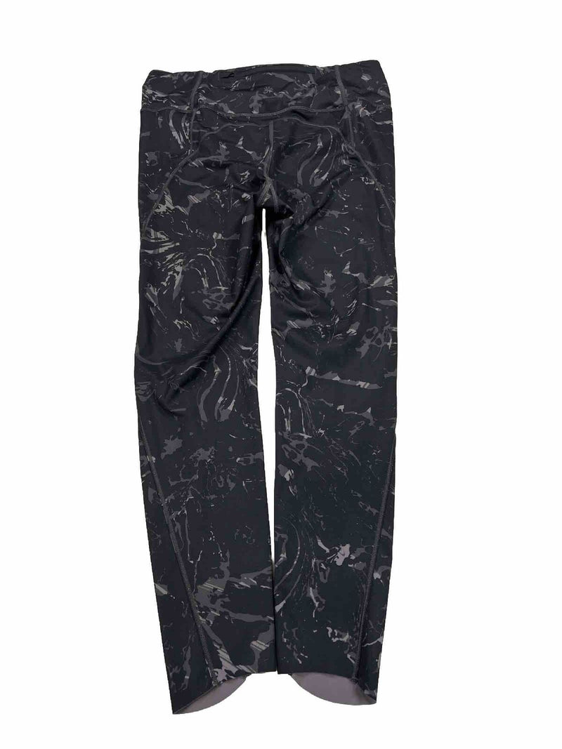 Athleta Women's Black Marble Velocity Stash Pocket 7/8 Leggings - S