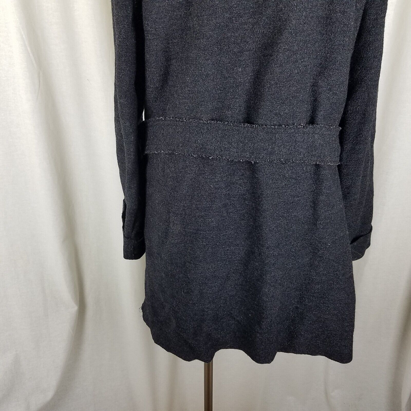 Vintage LL BEAN Oversized Lapel 100% Wool Wrap Coat Jacket Womens L XL Shawl Tie