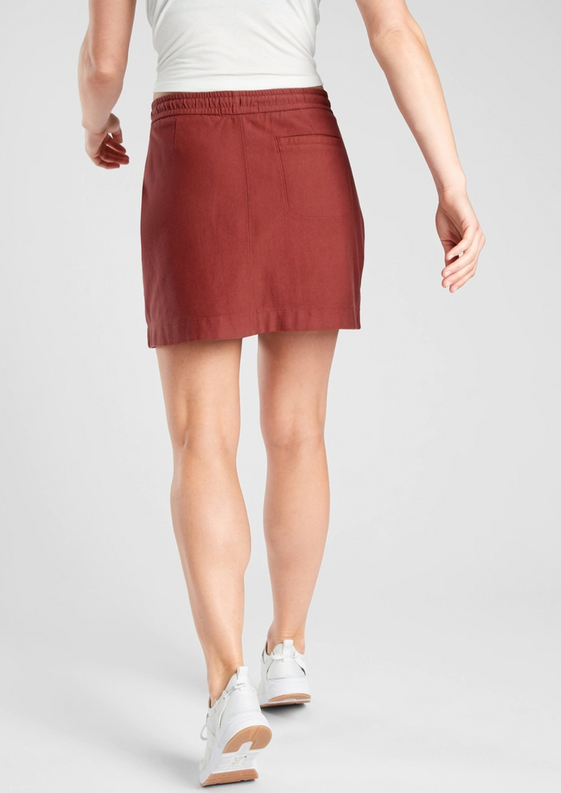Athleta Red Elastic Waist Zipper Pockets Farallon Skirt